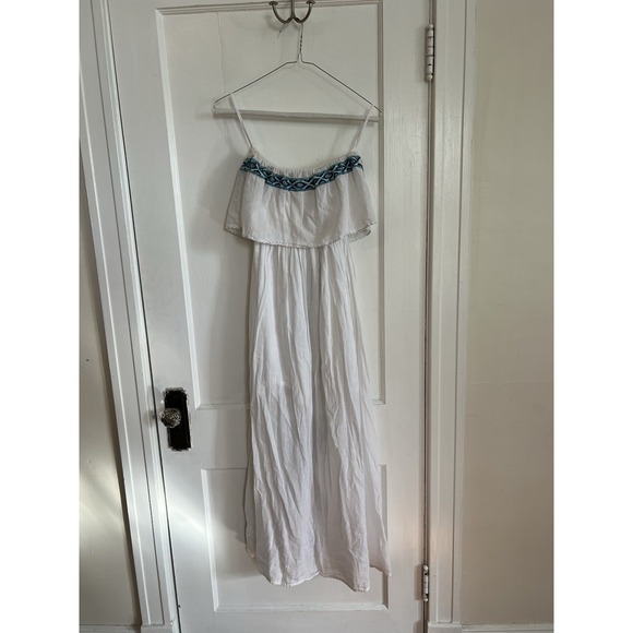 Solitaire Swim Womens S White Ruffle Top Open Skirt Bathing Suit Cover Up - Picture 5 of 5